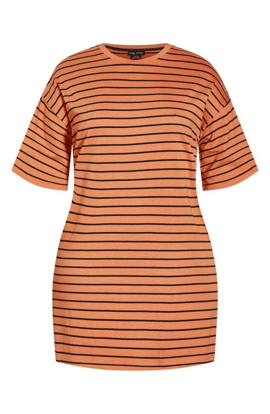 CITY CHIC COASTAL STRIPE COTTON T-SHIRT DRESS