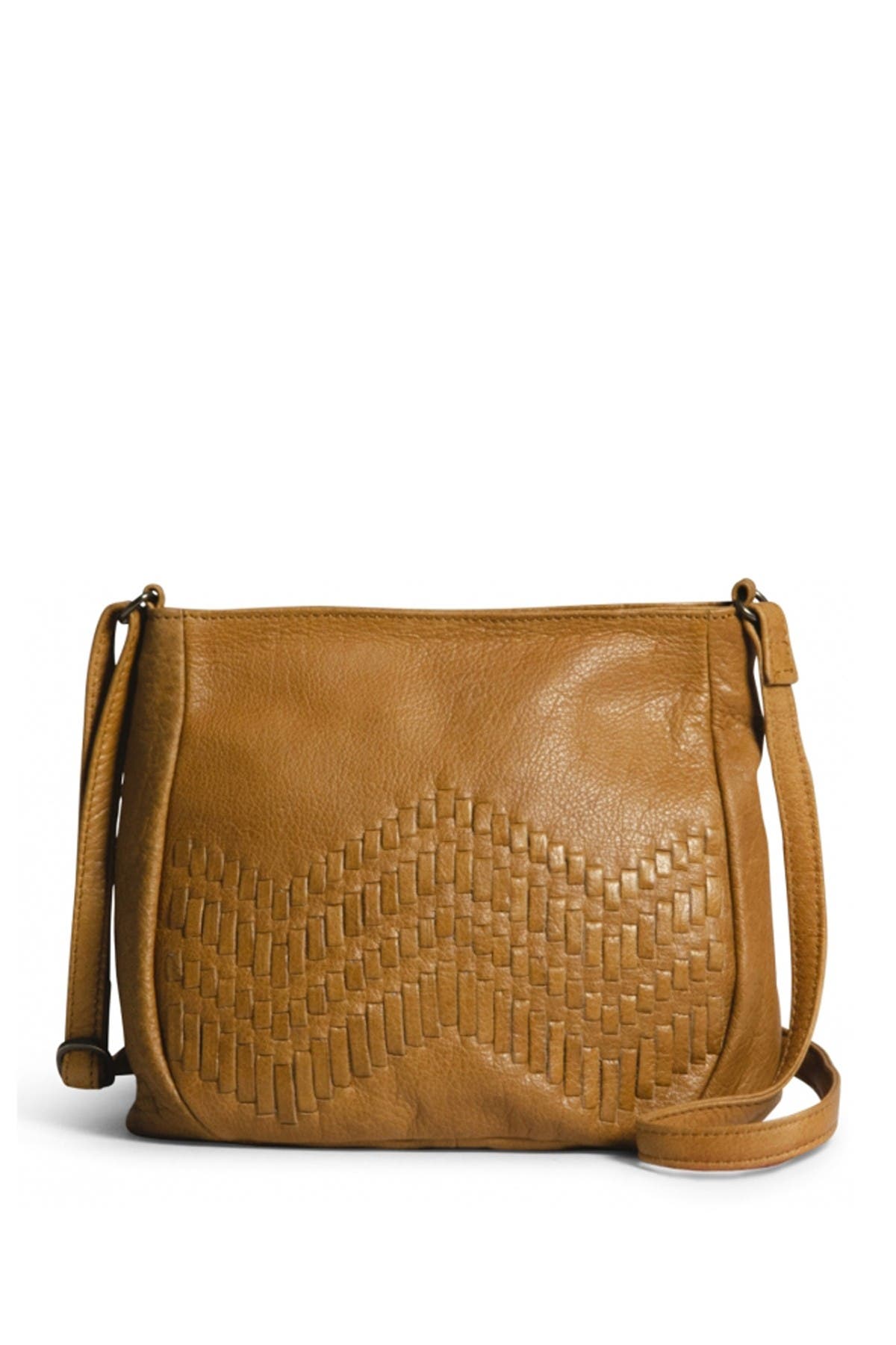 Day & Mood Peony Woven Leather Crossbody Bag In Whiskey | ModeSens