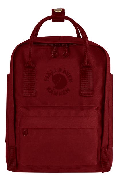 Fjall Raven Mini Re-kanken Water Resistant Backpack In Ox Red