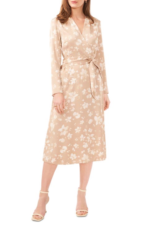 Maxi Wrap Dress - Light beige/floral - Ladies