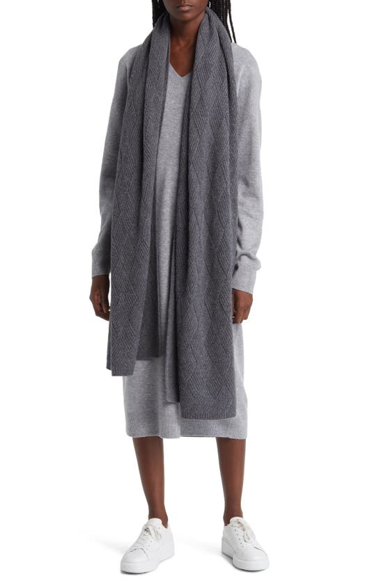 Nordstrom Wool & Recycled Cashmere Scarf In Grey Dark Heather