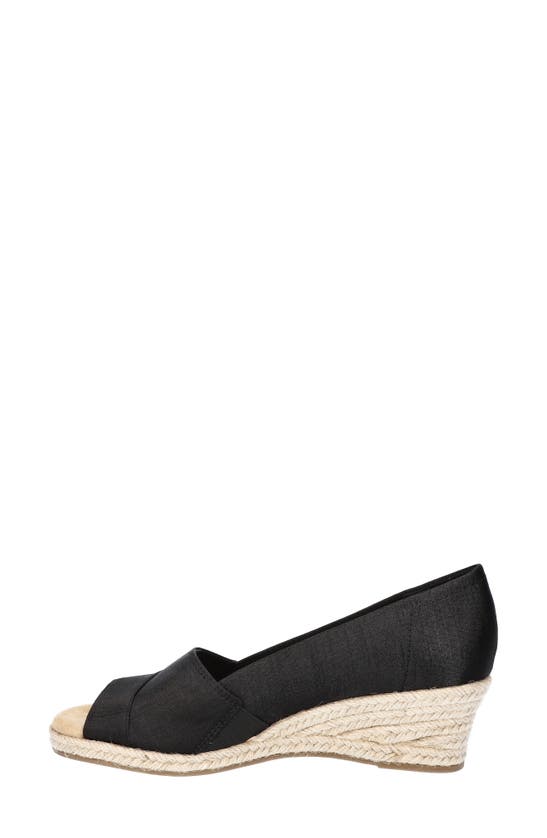 Shop Easy Street Jasper Espadrille Wedge Pump In Black Thai Silk