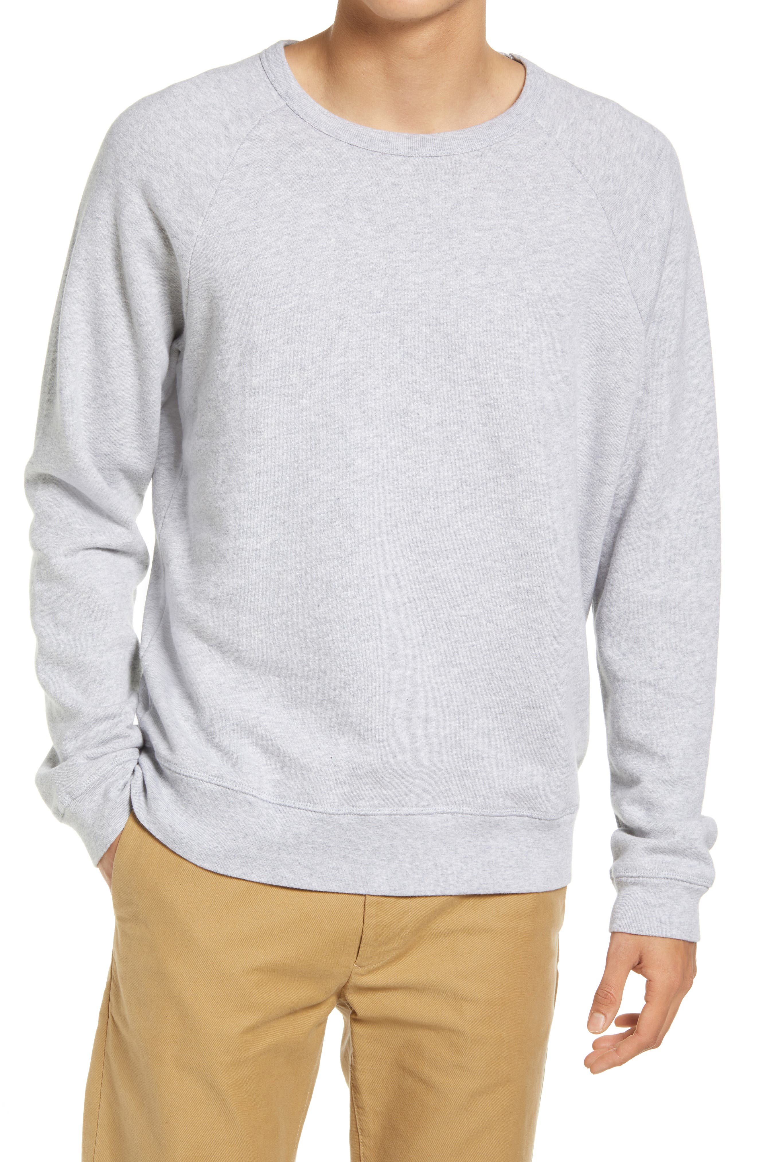 gray crewneck sweater