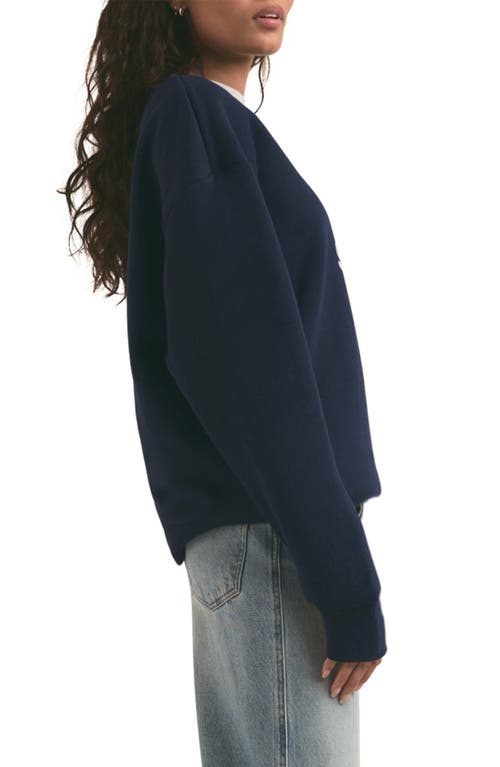 Shop Favorite Daughter Favorite Sister Graphic Sweatshirt In Navy