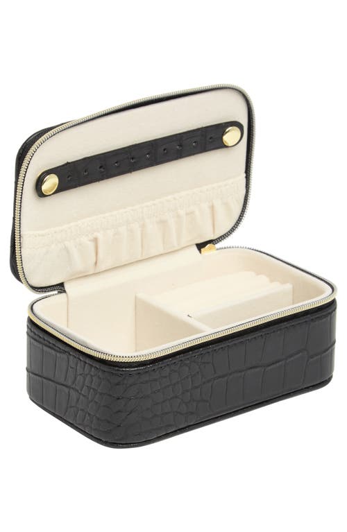 Nordstrom Small Rectangular Jewelry Box In Black Croc