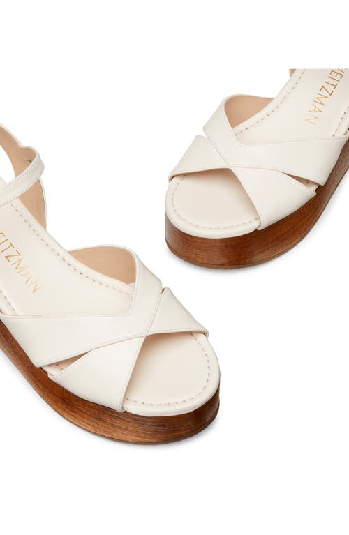 Stuart Weitzman Carmen Midi Wedge Sandal In Seashell/walnut