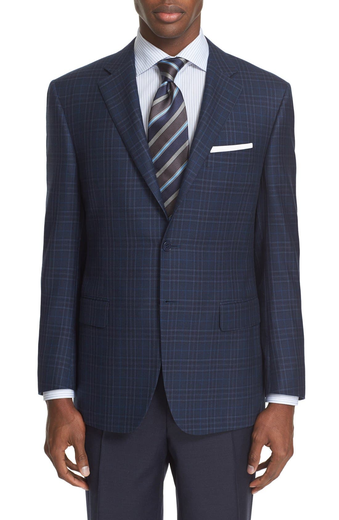 Canali '13000' Classic Fit Plaid Silk & Wool Sport Coat Nordstrom