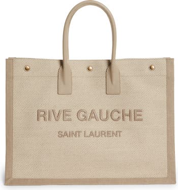 Saint Laurent Medium Noe Rive Gauche Logo Canvas Tote
