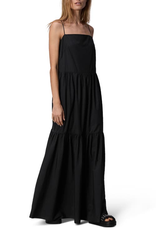 Rag & Bone Saige Poplin-texture Cotton Dress In Black