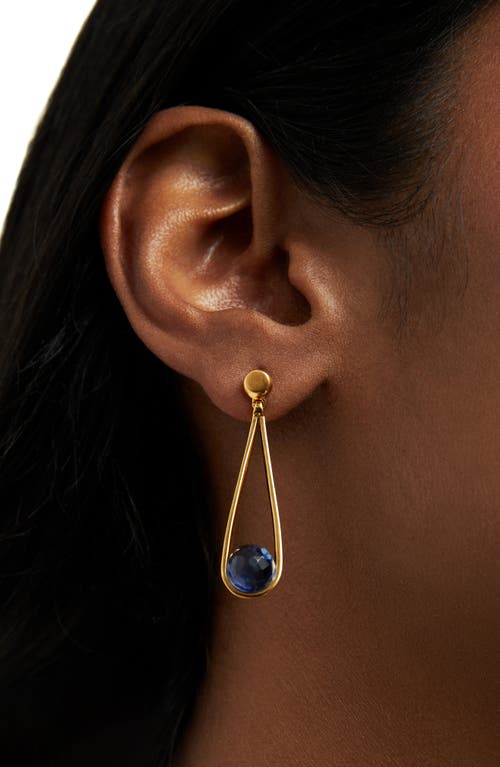 Shop Dean Davidson Mini Ipanema Drop Earrings In Midnight Blue/gold