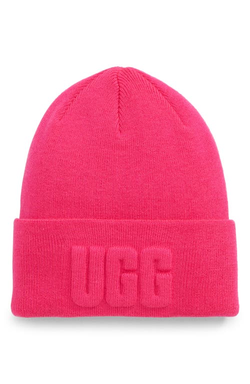 UGG(r) 3D Logo Beanie in Neon Pink