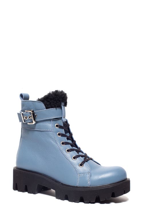 Unity in Diversity Paris Combat Boot in Blue Leather 