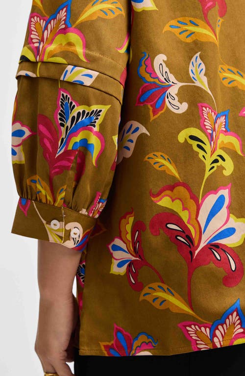 Foxcroft Frankie Floral Wrinkle Resistant Top In Multi
