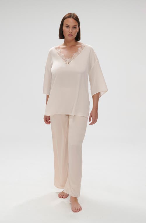 Simone Perele Satin Secrets Lounge Pants In Sakura Pink