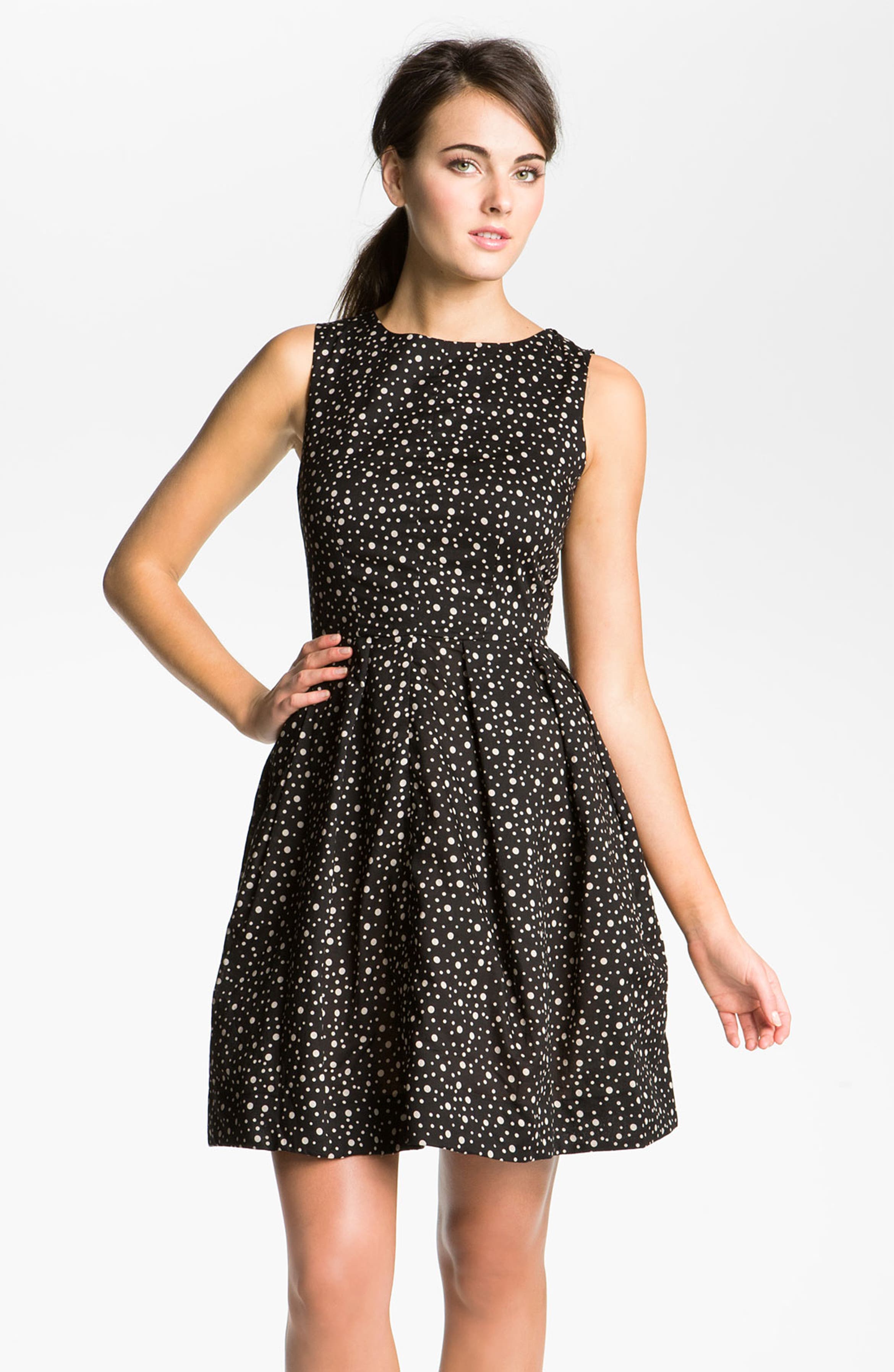 Taylor Dresses Polka Dot Cotton Fit & Flare Dress | Nordstrom