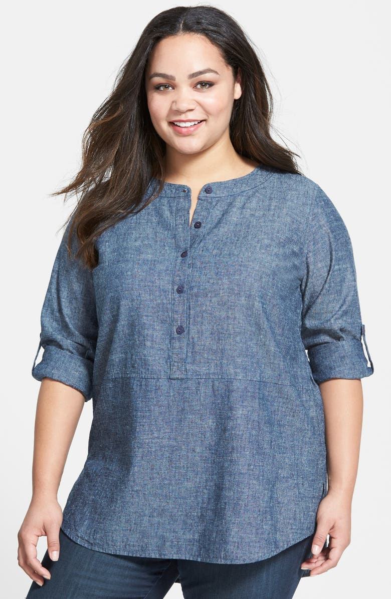 Eileen Fisher Chambray Tunic Shirt (Plus Size) | Nordstrom