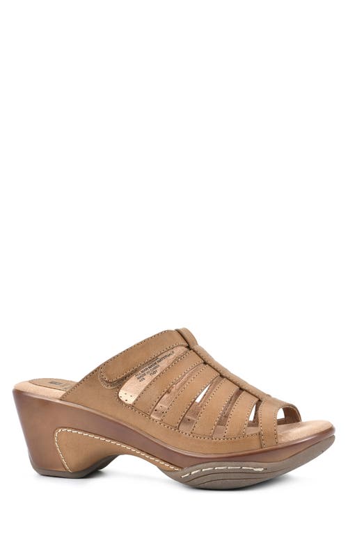 White Mountain Footwear White Mountain Valencia Wedge Sandal In Natural/burn/smooth
