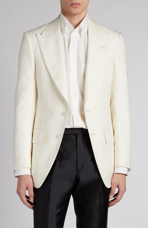 Shop Tom Ford Atticus Silk Dinner Jacket In Bone