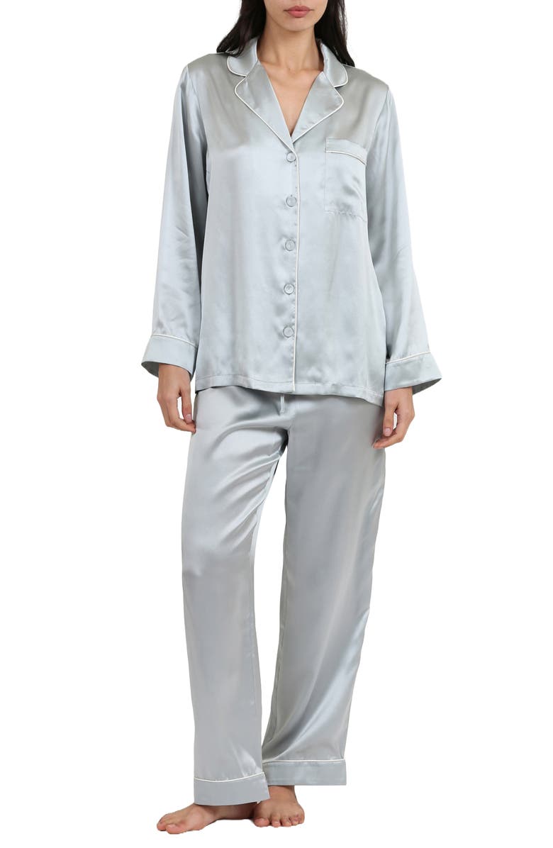 Papinelle Sylvie Piped Silk Pajamas | Nordstrom