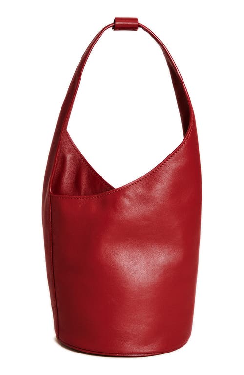 Small Silvana Bucket Bag in Lipstick Leather