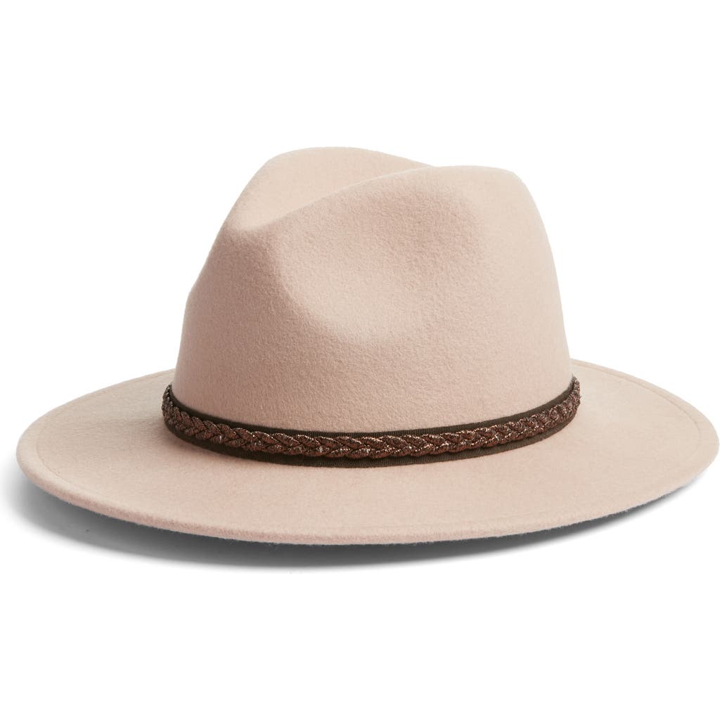 Shop Treasure & Bond Metallic Trim Panama Hat In Tea Rose Light Combo