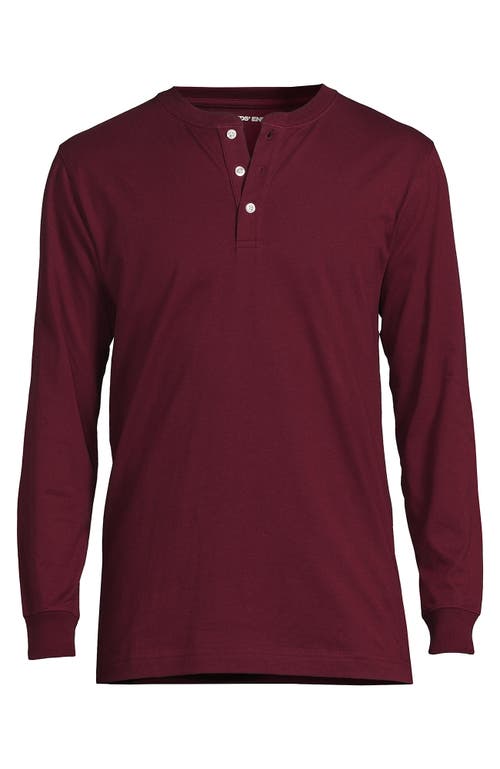 Shop Lands' End Super-t Long Sleeve Henley Shirt In Rich Burgundy