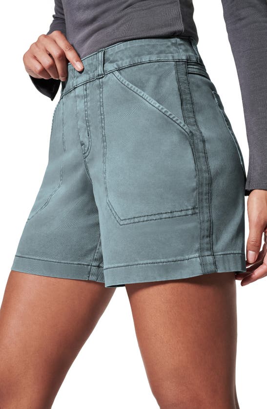 Spanx 6inch Stretch Twill Shorts In Hazy Blue ModeSens