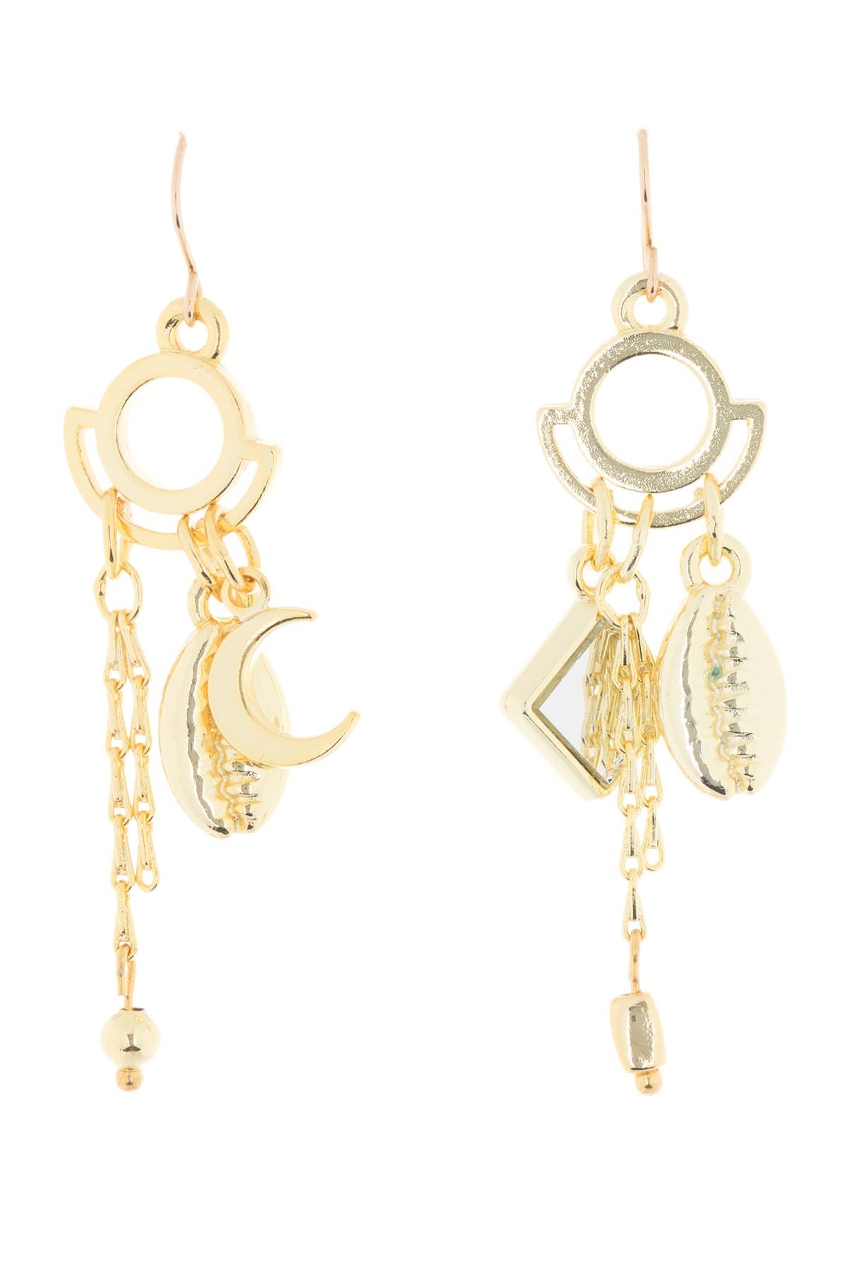Alex And Ani Puka Shell Cluster Drop Earrings In Ylw Gold