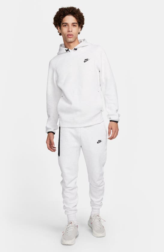 Shop Nike Tech Fleece Pullover Hoodie In Birch Heather/ Black
