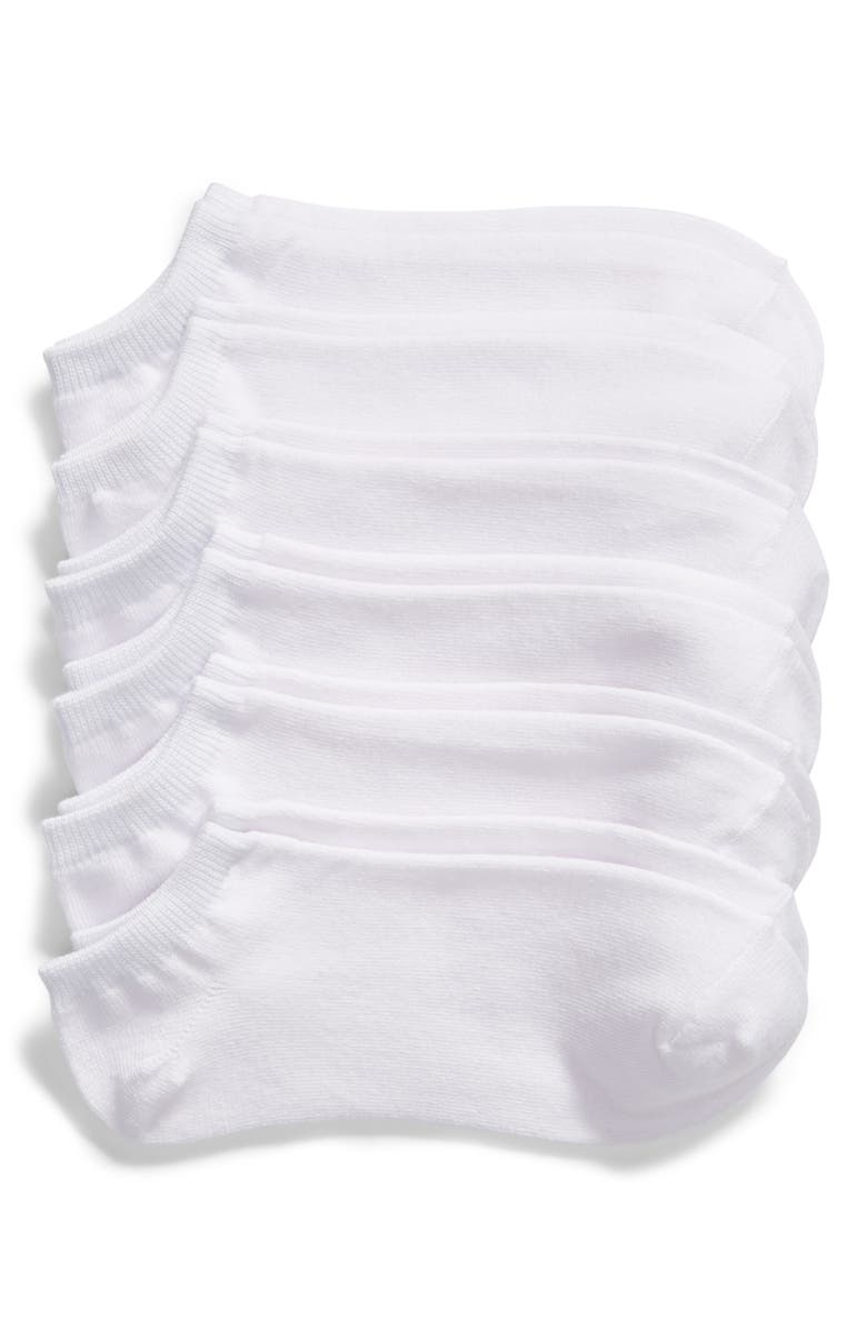 NORDSTROM 6-Pack Footie Socks, Main, color, WHITE