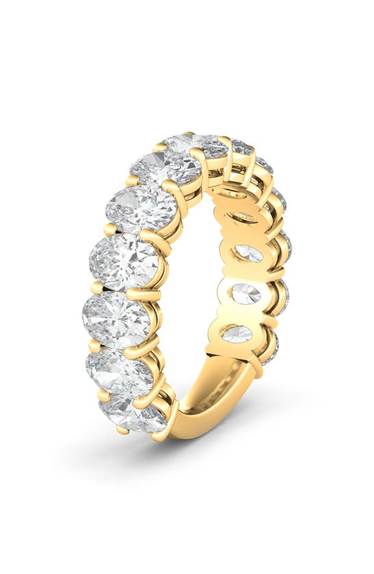 Hautecarat Oval Cut Lab-created Diamond Eternity Band In 18k Yellow Gold