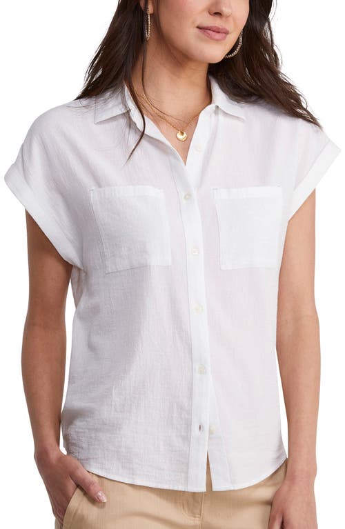 vineyard vines Short Sleeve Cotton Button-Up Shirt in White Cap at Nordstrom, Size X-Small