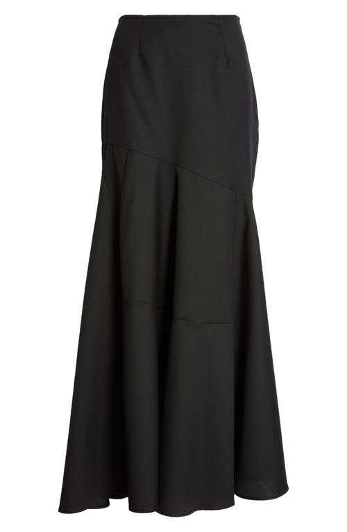 Shop Simone Rocha Bias Cut Virgin Wool Maxi Skirt In Black