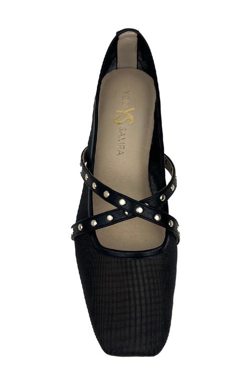 Shop Yosi Samra Chloe Ballet Flat In Black Mesh