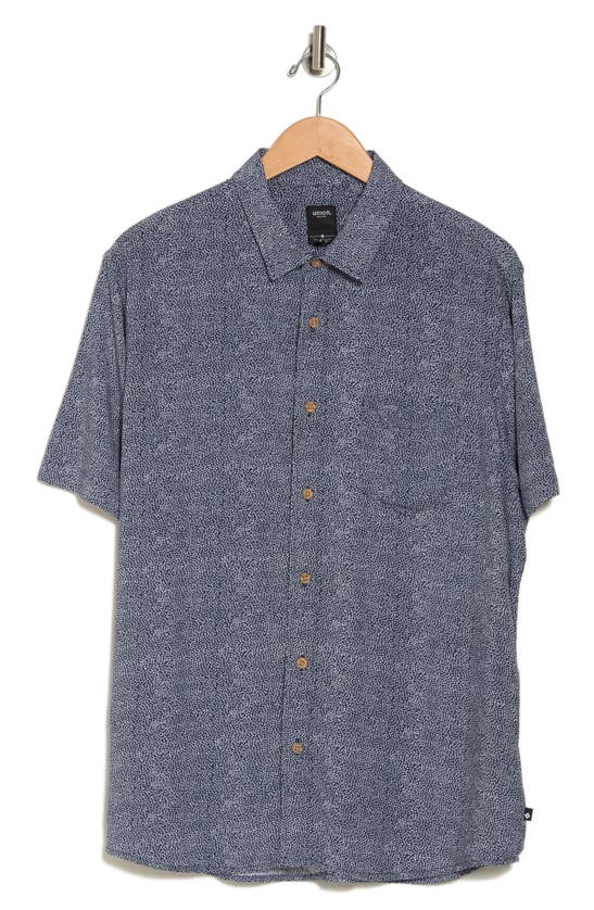 Shop Union Venice Short Sleeve Print Relaxed Fit Shirt In True Navy