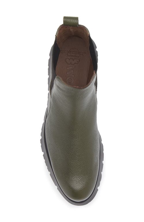 Wonders Platform Chelsea Boot In Algae Tumbled Leather
