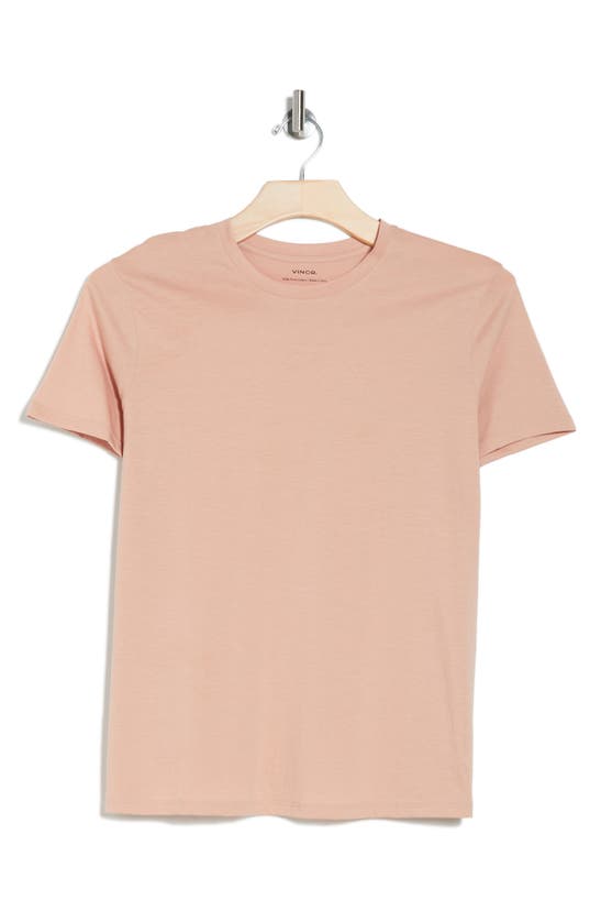 Vince Essential Pima Cotton T-shirt In Light Blush Sand