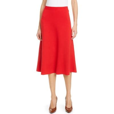 Gucci A-Line Wool Sweater Skirt, Red