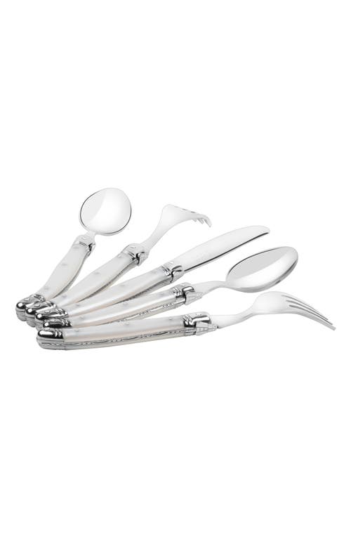 French Home 20-piece Laguiole Connoisseur Flatware Set In Pearl White