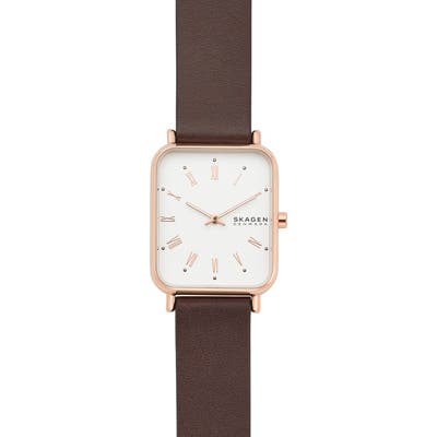 Skagen Ryle Leather Strap Watch, 2m