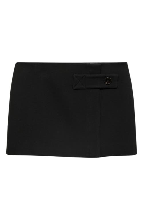 Shop Mango Side Button Miniskirt In Black