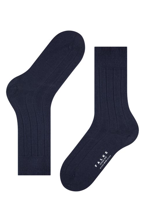 Falke Lhasa Wool & Cashmere Dress Socks In Dark Navy/navy