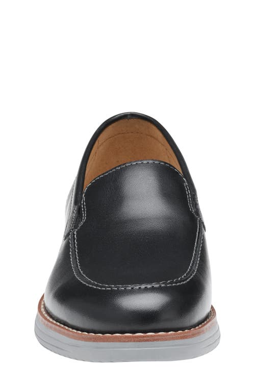 Johnston & Murphy Kids' Upton Venetian Loafer In Black Full Grain