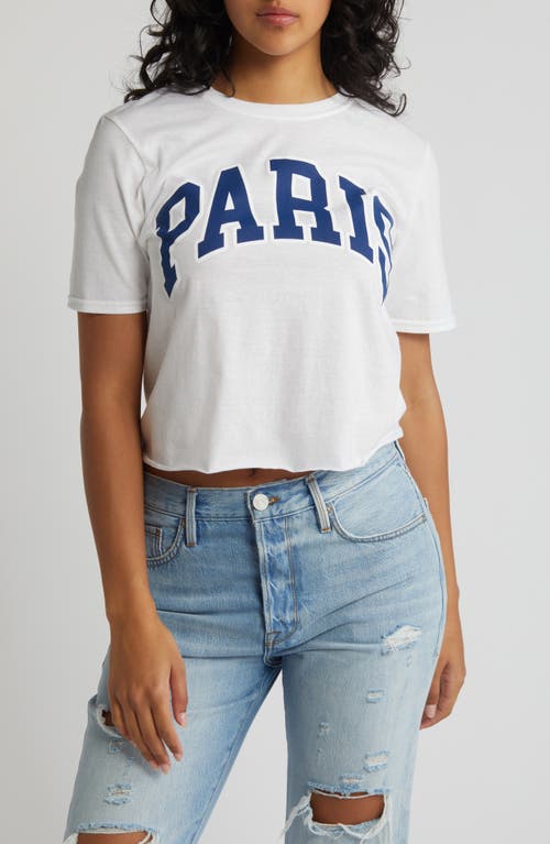 Paris Cotton Crop Graphic T-Shirt in White