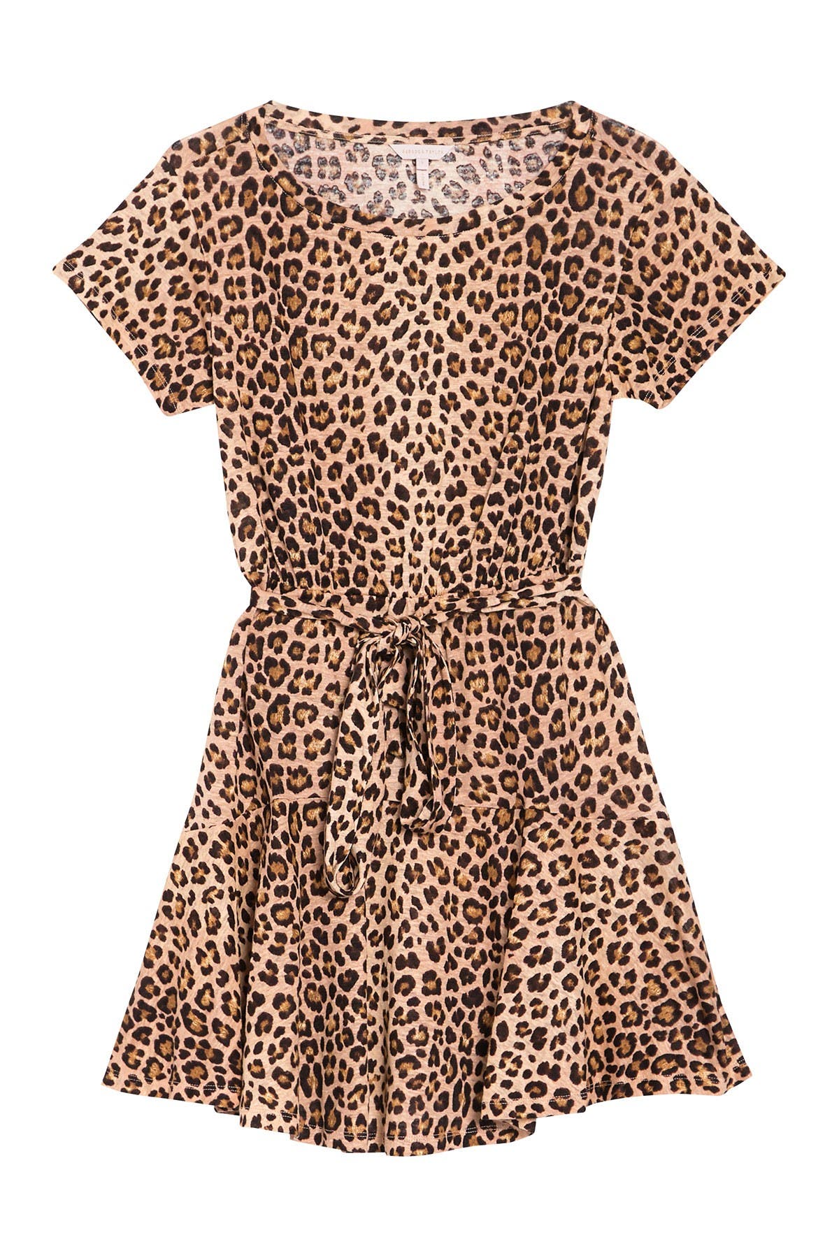 leopard print tie waist dress