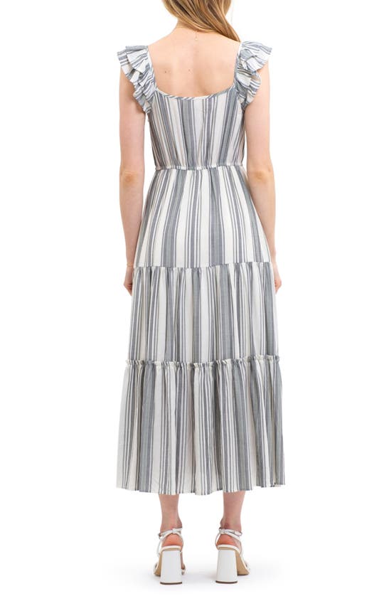 Blu Pepper Striped Maxi Dress In Grey Multi | ModeSens