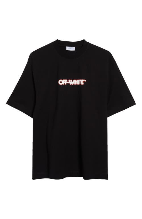 Shop Off-white Round Logo Skate Cotton Graphic T-shirt In Black - White