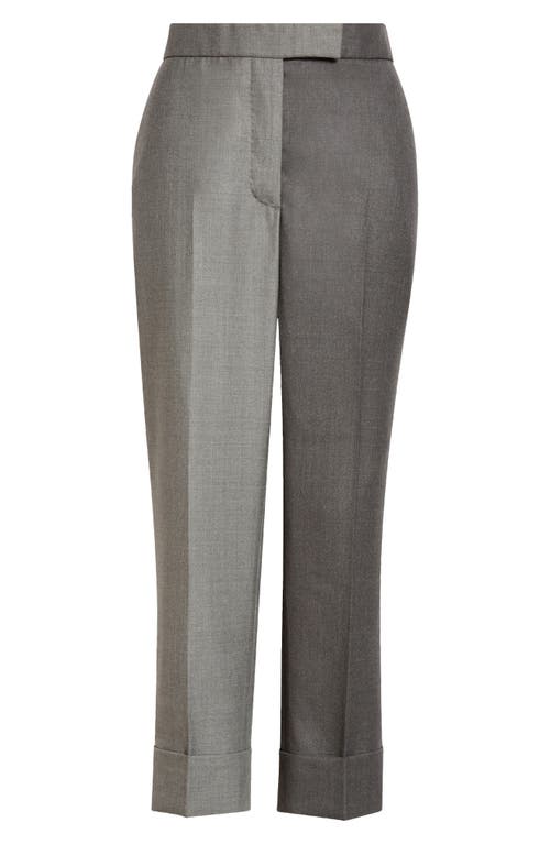 Shop Thom Browne Classic Funmix Wool Twill Trousers In Medium Grey