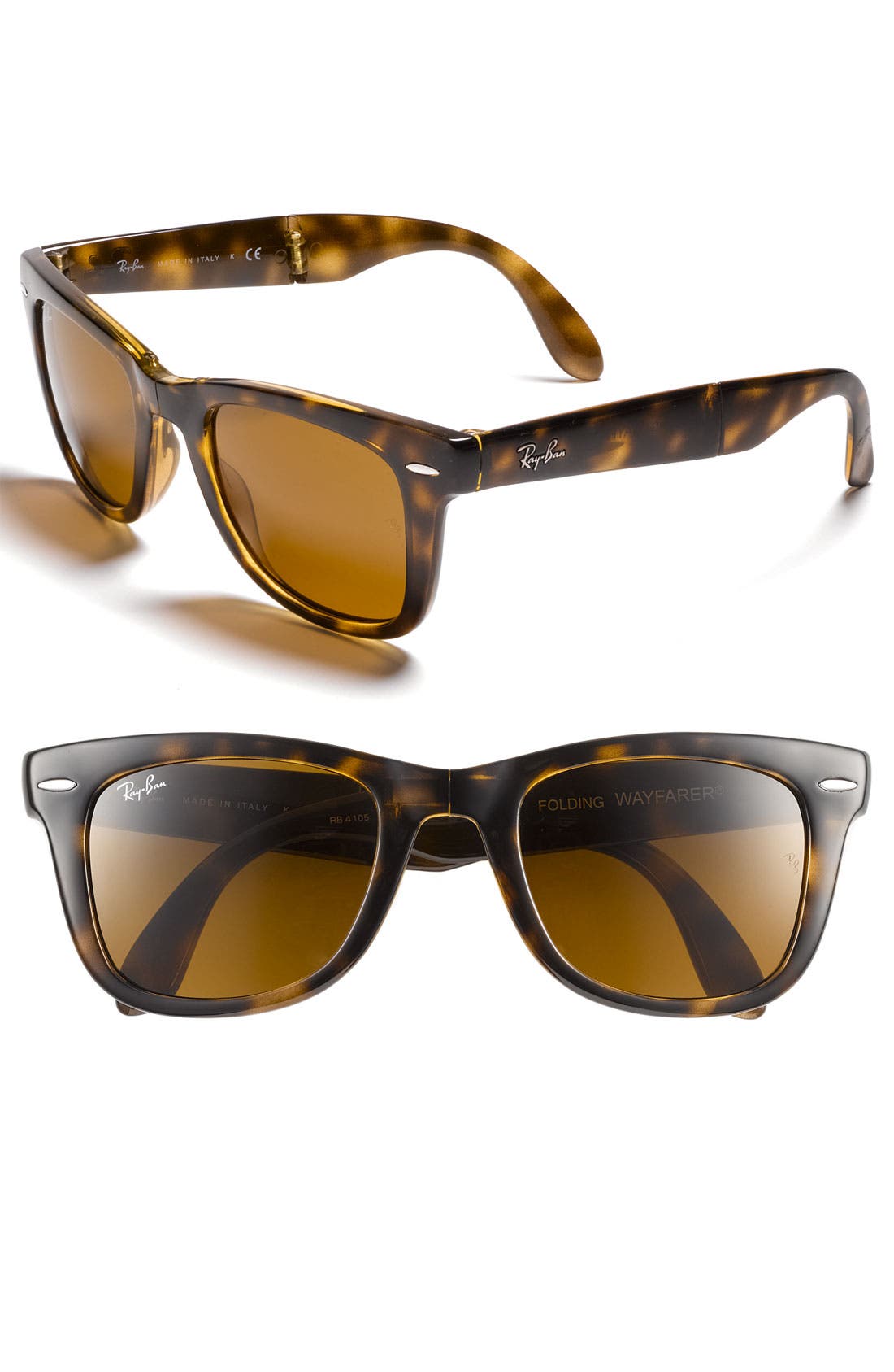 UPC 805289154624 product image for Ray-Ban Standard 50mm Folding Wayfarer Sunglasses in Brown Flash at Nordstrom | upcitemdb.com