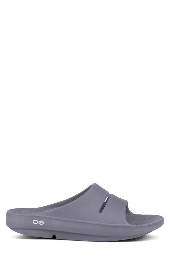 Oofos Ooahh Slide Sandal In Slate